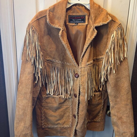 Men's Small Fringe Leather Jacket - Picture 1 of 3